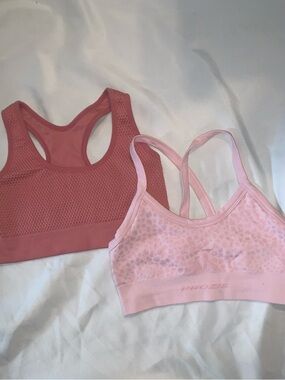Prozis Women's Sports Bra Duo in Rose and Light Pink (pads included)